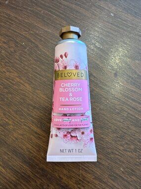 Beloved Cherry Blossom & Tea Rose Hand Cream Lotion 1oz New Love Beauty & Planet